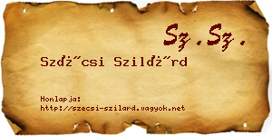 Szécsi Szilárd névjegykártya