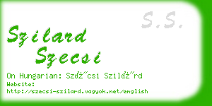 szilard szecsi business card